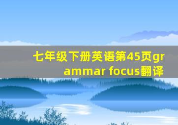 七年级下册英语第45页grammar focus翻译